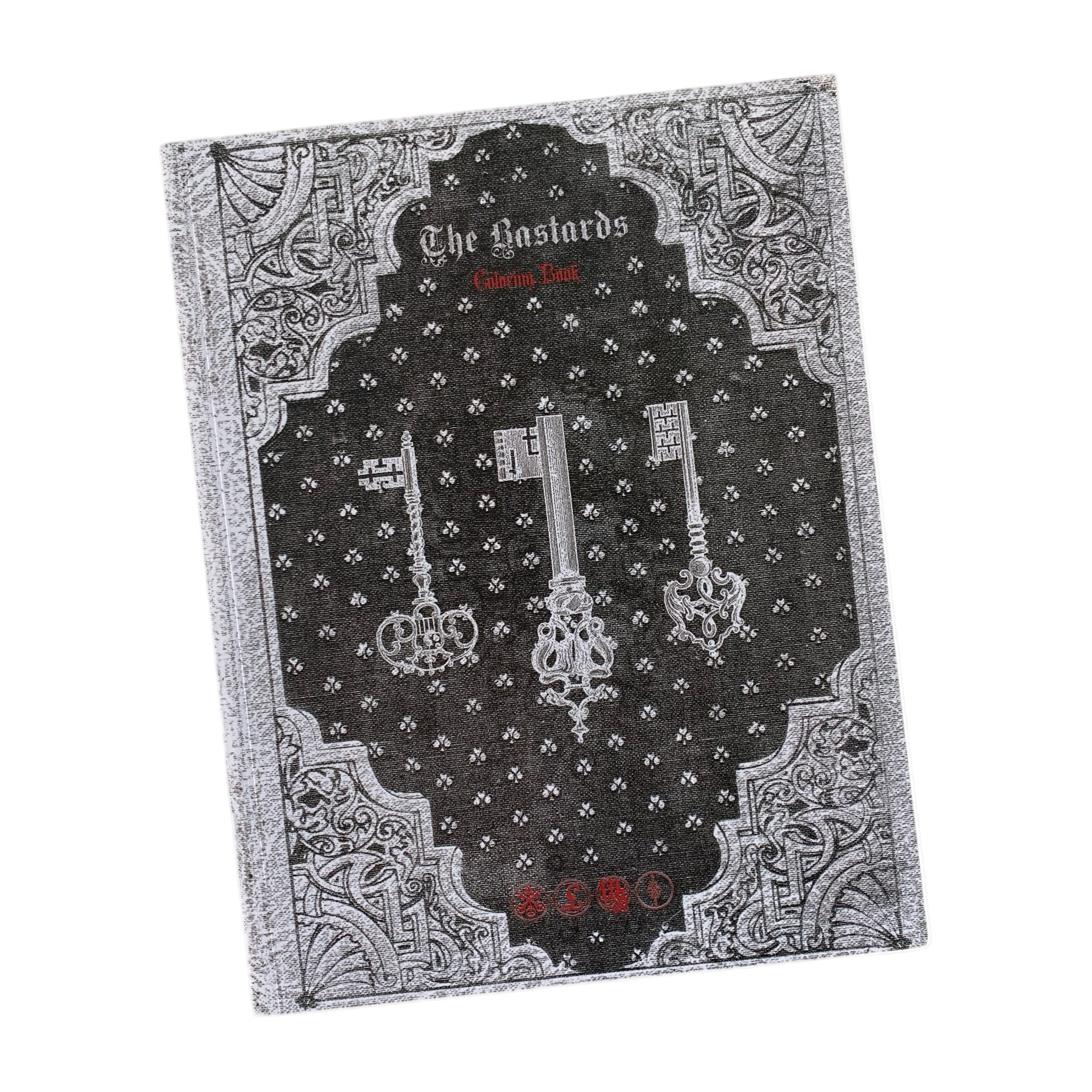 Decorative book with ornate design and keys