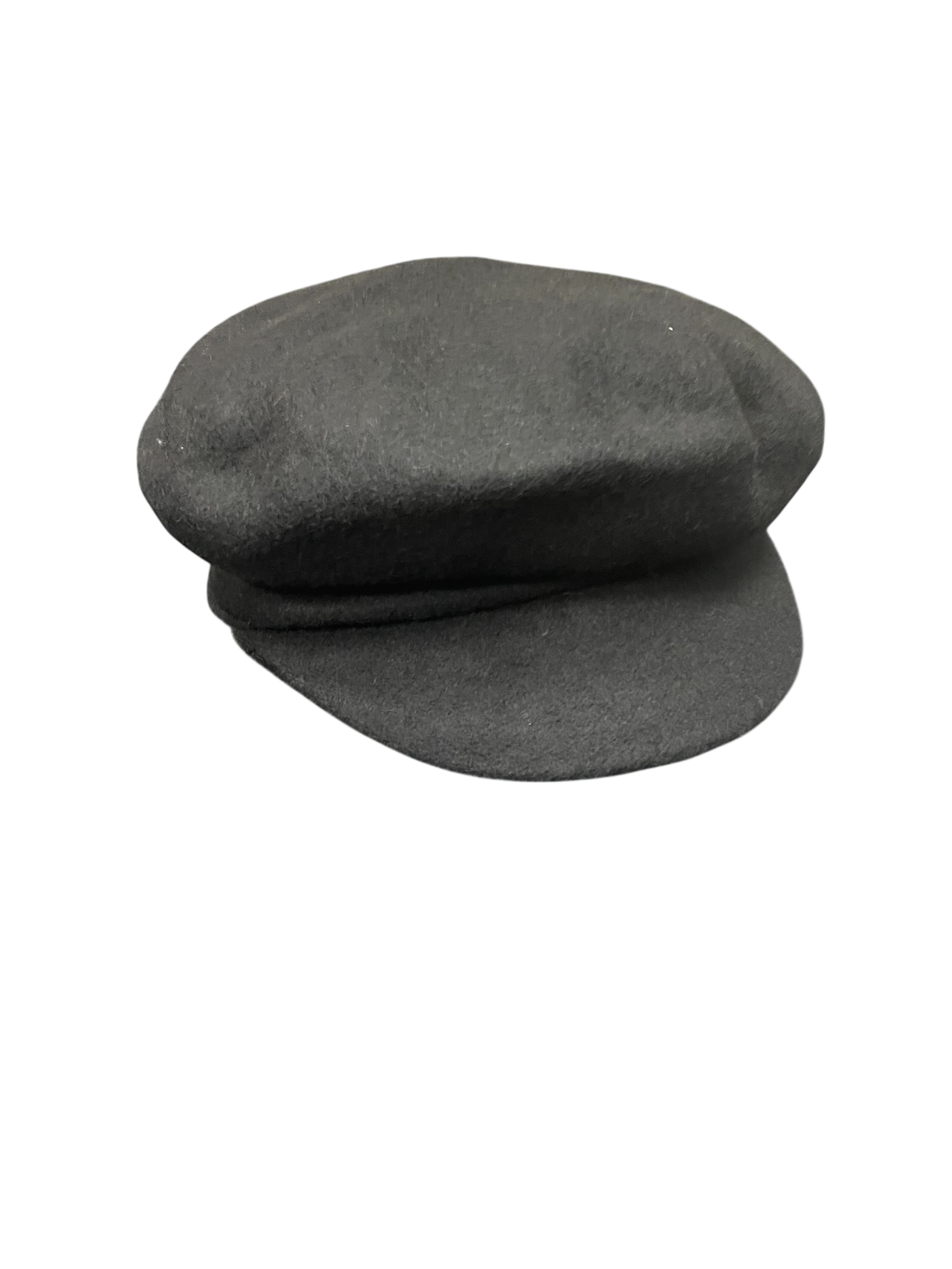 Dark gray flat cap on a white background