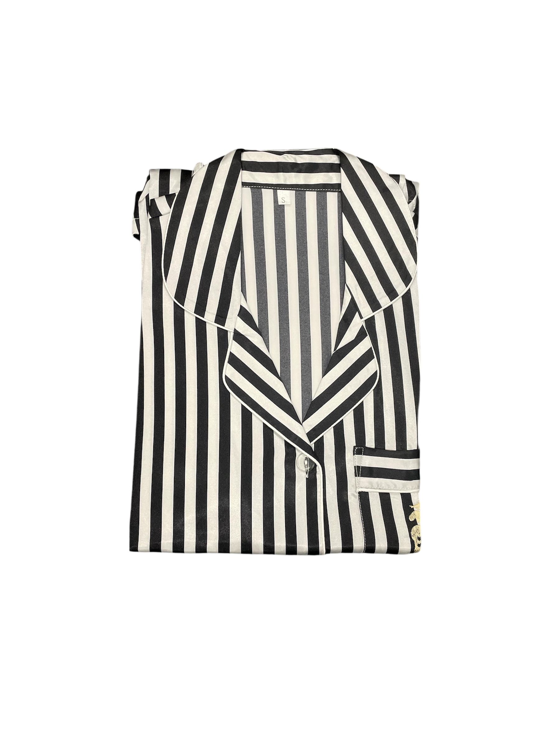 Black and white striped shirt on a white background