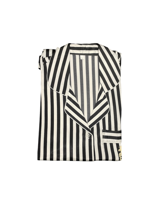 Black and white striped shirt on a white background
