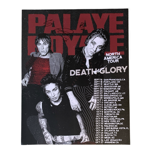 Promotional poster for Palaye Royale's North America tour with band members and event dates.