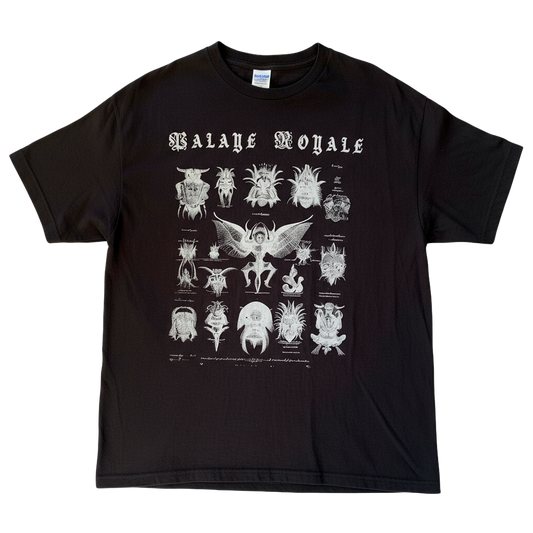 Black t-shirt with white graphic design and 'Palaye Royale' text